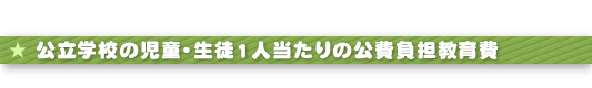公立学校の児童・生徒1人当たりの公費負担教育費